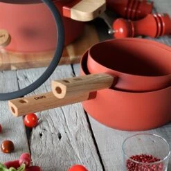 Casserole Ector Induction Aluminium Revêtu Manche En Bois 16 Cm Rouge -Magasin D'Articles De Cuisine 108009 2 3 Casserole Ector induction aluminium revetu manche en bois 16 cm rouge Ogo