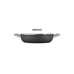 Smeg Sauteuse Aluminium Antiadhésive 28 Cm Noir Mat Avec Couvercle En Verre Trempé -Magasin D'Articles De Cuisine 112002 2 1 Sauteuse aluminium antiadhesive 28 cm noir mat avec couvercle en verre trempe Smeg