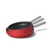 Smeg Lot De 3 Poêles Aluminium Antiadhésives Rouges -Magasin D'Articles De Cuisine 139004 0 1 Lot de 3 poeles aluminium antiadhesives rouges Smeg