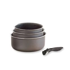 Set 3 Casseroles Anti-adhésives Effet Pierre Et Manche Amovible 6 Set 3 Casseroles Anti-adhésives Effet Pierre Et Manche Amovible -Magasin D'Articles De Cuisine 20216 1 3 Set 3 casseroles anti adhesives Effet Pierre et manche amovible Mathon
