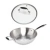 Lot Wok Tout Inox Et Couvercle Verre 30 Cm Excell'Inox -Magasin D'Articles De Cuisine 209005 0 1 Lot wok tout inox et couvercle verre 30 cm Excell Inox Mathon