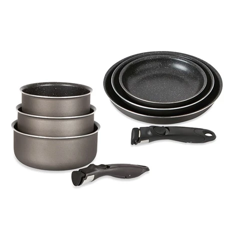 Lot 3 Casseroles Et 3 Poêles Anti-adhésives Effet Pierre Et 2 Manches Amovibles 3 Lot 3 Casseroles Et 3 Poêles Anti-adhésives Effet Pierre Et 2 Manches Amovibles