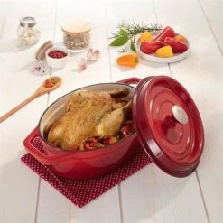 Cocotte En Fonte Ovale 29 Cm 4 L Rouge -Magasin D'Articles De Cuisine 213176 2 7 Cocotte en fonte ovale 29 cm 4 L rouge Mathon