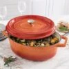 Cocotte En Fonte Orange Ovale 33 Cm 6 L -Magasin D'Articles De Cuisine 213261 0 5 Cocotte en fonte orange ovale 33 cm 6 L Mathon