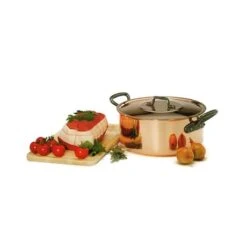 Faitout Avec Couvercle En Cuivre Massif 28 Cm -Magasin D'Articles De Cuisine 26306 1 2 Faitout avec couvercle en cuivre massif 28 cm Baumalu