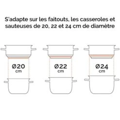 Panier Vapeur Multidiamètre 20, 22, 24 Cm -Magasin D'Articles De Cuisine 274020 3 2 Panier vapeur multidiametre 20 22 24 cm Mathon