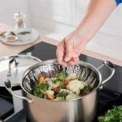 Panier Vapeur Inox Marguerite Pliable 28 Cm -Magasin D'Articles De Cuisine 278024 1 2 Panier vapeur inox marguerite pliable 28 cm Mathon