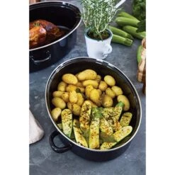 Cocotte Roaster 38 Cm Acier émaillé -Magasin D'Articles De Cuisine 381007 2 1 Cocotte roaster 38 cm acier emaille Baumalu