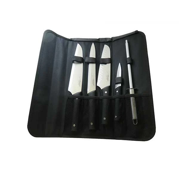 Sacoche 4 Couteaux De Cuisine Et Fusil à Aiguiser Manche Noir Pradel 3 Sacoche 4 Couteaux De Cuisine Et Fusil à Aiguiser Manche Noir Pradel