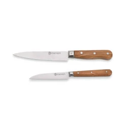 Set Couteau D'office Et Couteau De Chef En Bois D'olivier Et Lame Inox