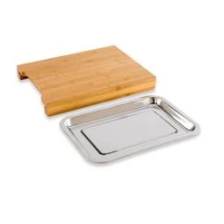 Planche à Découper Bambou 34 Cm Avec Bac Amovible Inox -Magasin D'Articles De Cuisine 481016 2 4 Planche a decouper bambou 34 cm avec bac amovible inox Mathon