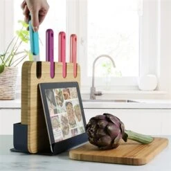 Bloc De 4 Couteaux Et Planche à Découper -Magasin D'Articles De Cuisine 489000 2 1 Bloc de 4 couteaux et planche a decouper Trebonn