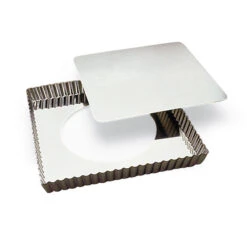 Moule à Tarte Carré Amovible En Fer Blanc