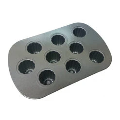 Plaque 9 Canelés En Acier Revêtu Anti Adhérent 34 Cm