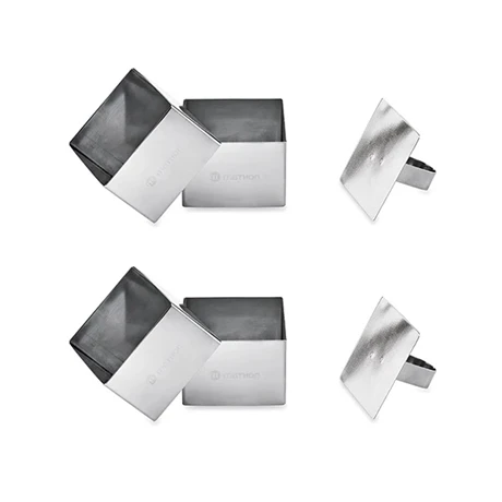 Lot De 4 Emportes Pièces Carrés En Inox Avec Poussoir 3 Lot De 4 Emportes Pièces Carrés En Inox Avec Poussoir