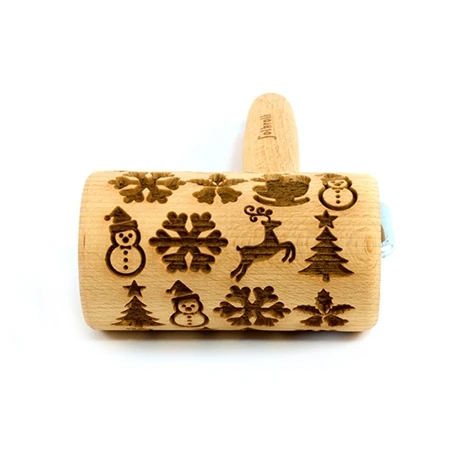 Patisse Mini Rouleau En Bois De Décoration Noël 4 Patisse Mini Rouleau En Bois De Décoration Noël – Image 2