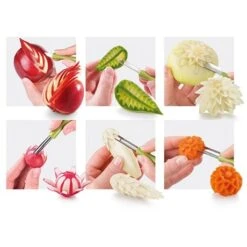 Set à Sculpter Pour Fruits Et Légumes Presto Carving 9 Set à Sculpter Pour Fruits Et Légumes Presto Carving -Magasin D'Articles De Cuisine 60288 3 1 Set a sculpter pour fruits et legumes Presto Carving