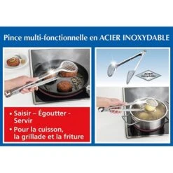 Pince De Cuisson Multifonction Inox 34,5 Cm 11 Pince De Cuisson Multifonction Inox 34,5 Cm -Magasin D'Articles De Cuisine 671004 4 3 Pince de cuisson multifonction inox 34 5 cm Wenko by Maximex