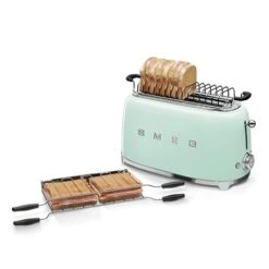 Smeg Grille Pain 4 Tranches 1500 W TSF02PGEU Vert D’eau -Magasin D'Articles De Cuisine 700065 2 1 Grille pain 4 tranches 1500 W TSF02PGEU vert d eau Smeg