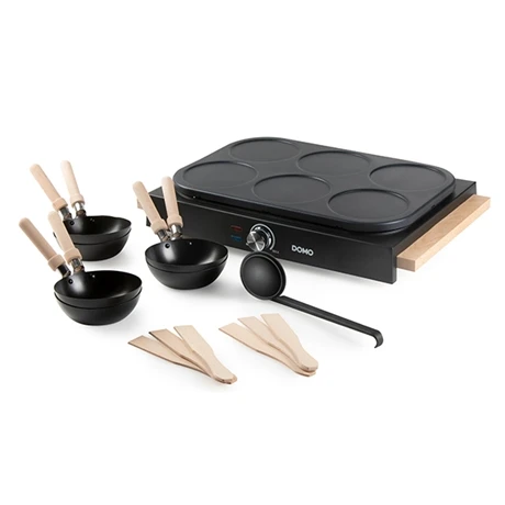 Domo Appareil 2 En 1 Mini-woks Et Mini-crêpes électrique 6 Personnes 1000 W 3 Domo Appareil 2 En 1 Mini-woks Et Mini-crêpes électrique 6 Personnes 1000 W