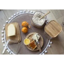 Magasin D'Articles De Cuisine -Magasin D'Articles De Cuisine 844002 1 1 Beurrier verre bambou avec couteau Pebbly