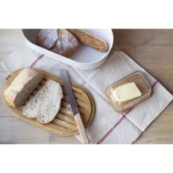 Beurrier Verre Bambou Avec Couteau -Magasin D'Articles De Cuisine 844002 2 1 Beurrier verre bambou avec couteau Pebbly