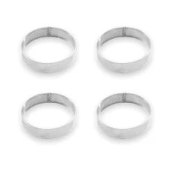 Lot 4 Cercles à Tarte Perforés En Inox Rond 8 Cm